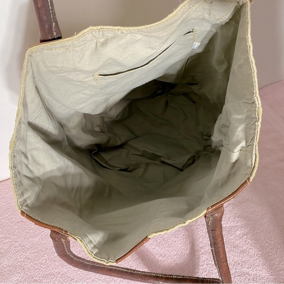 5/$25 Canvas Boho Hobo Bag Tote Shoulder Bag With Leather Straps And Star Design - Picture 6 of 12